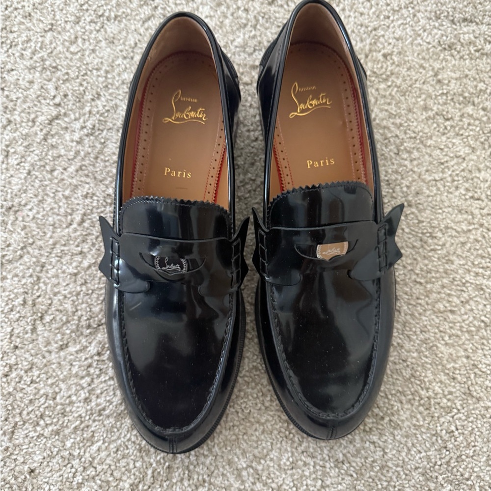 Christian Louboutin Glossy Black Loafers